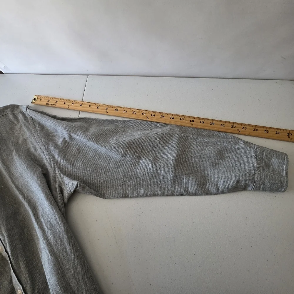 Banana‎ Republic Linen Cotton Shirt Size XL Untucked Fit Long Sleeve Button-up